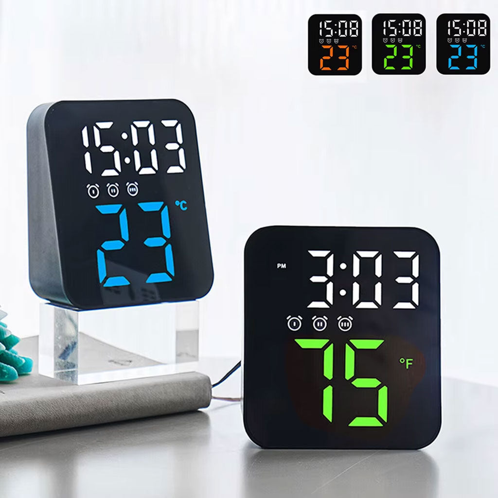 Horloge Murale Électronique avec Température GH8015 – ساعة إلكترونية مع عرض درجة الحرارة تنزوت