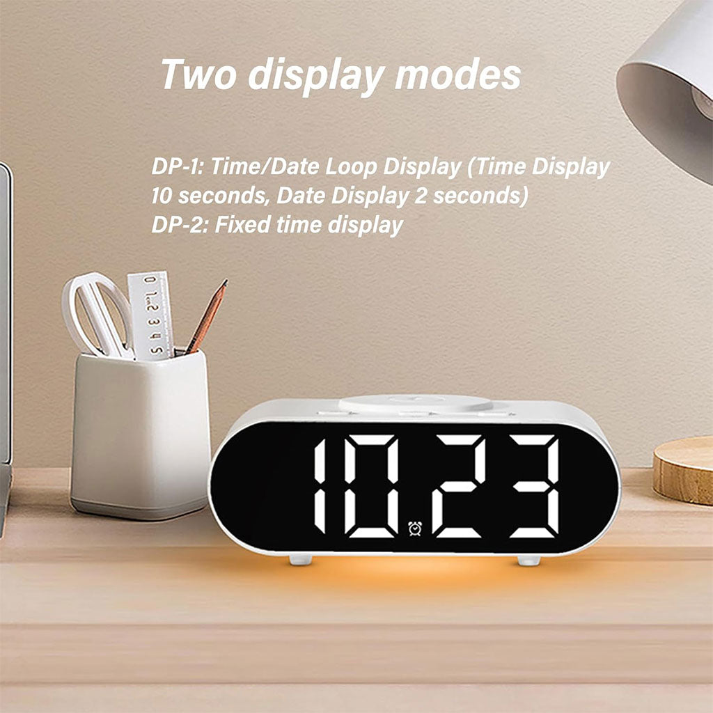 Horloge numérique LED et Chargeur Sans Fil GH9000 – ساعة منبه وشاحن لاسلكي تنزوت
