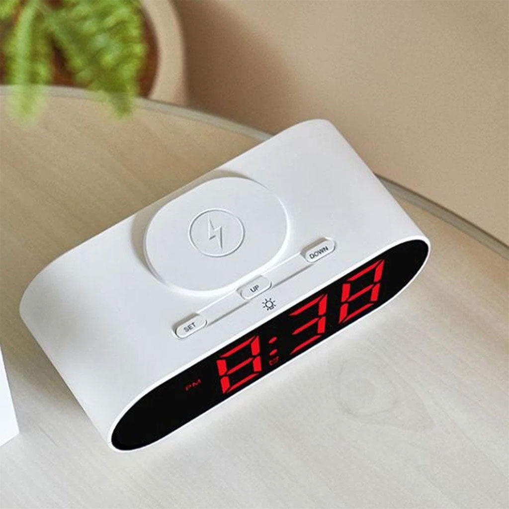 Horloge numérique LED et Chargeur Sans Fil GH9000 – ساعة منبه وشاحن لاسلكي تنزوت