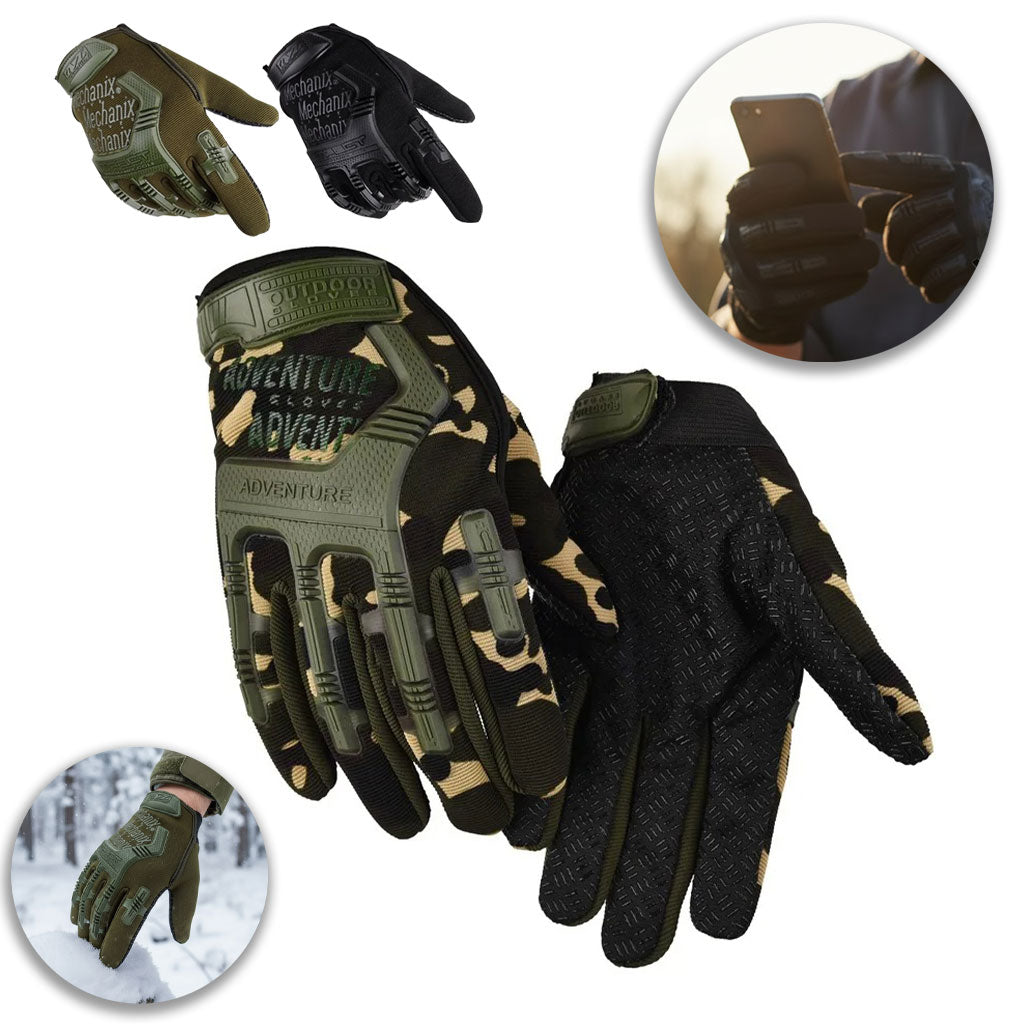 PACK Casque Moto avec Lunettes Amovibles + Gants Anti-dérapants avec conception d’amortissement - تنزوت