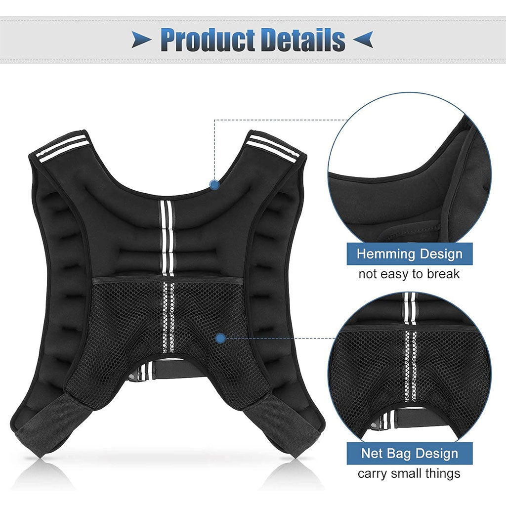 Gilet lesté d’entrainement 5KG réglable avec bretelles élargies – صدرية تدريبات للمحترفين تنزوت