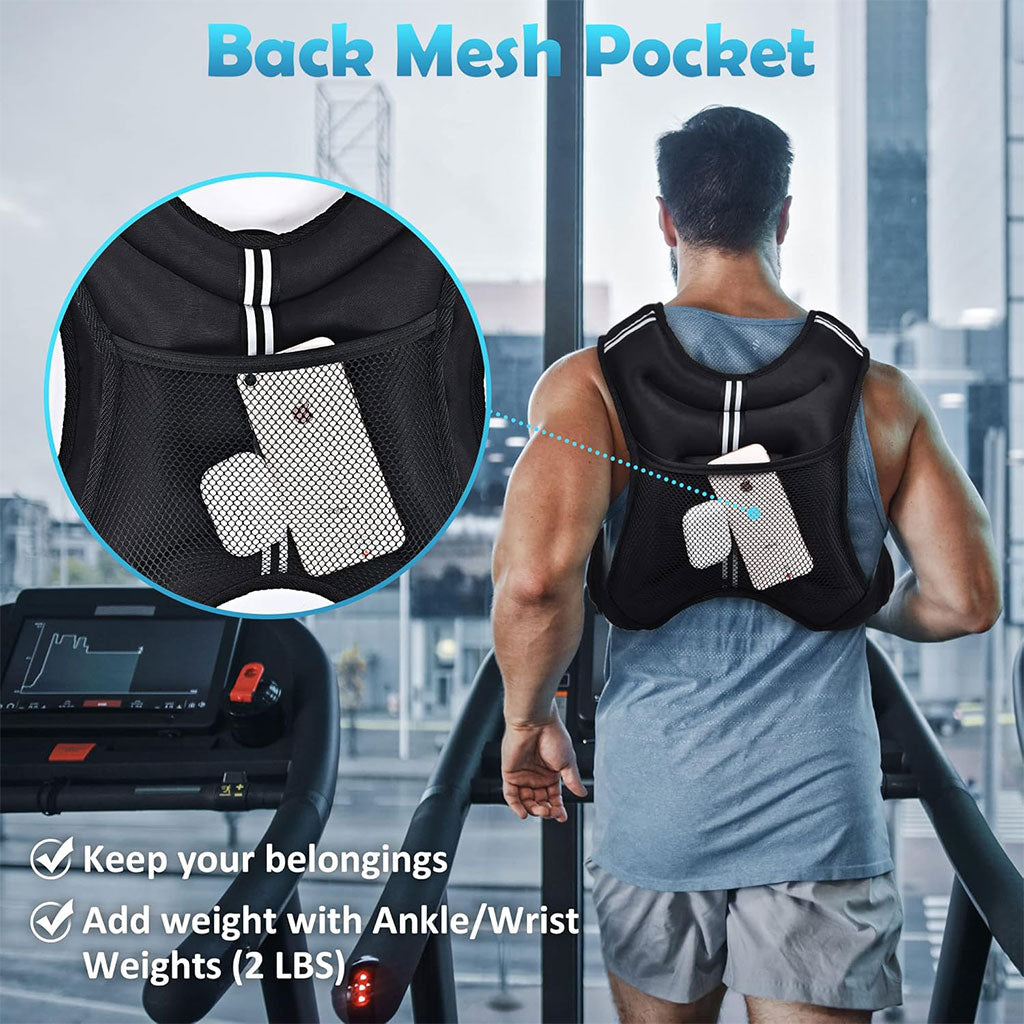 Gilet lesté d’entrainement 5KG réglable avec bretelles élargies – صدرية تدريبات للمحترفين تنزوت