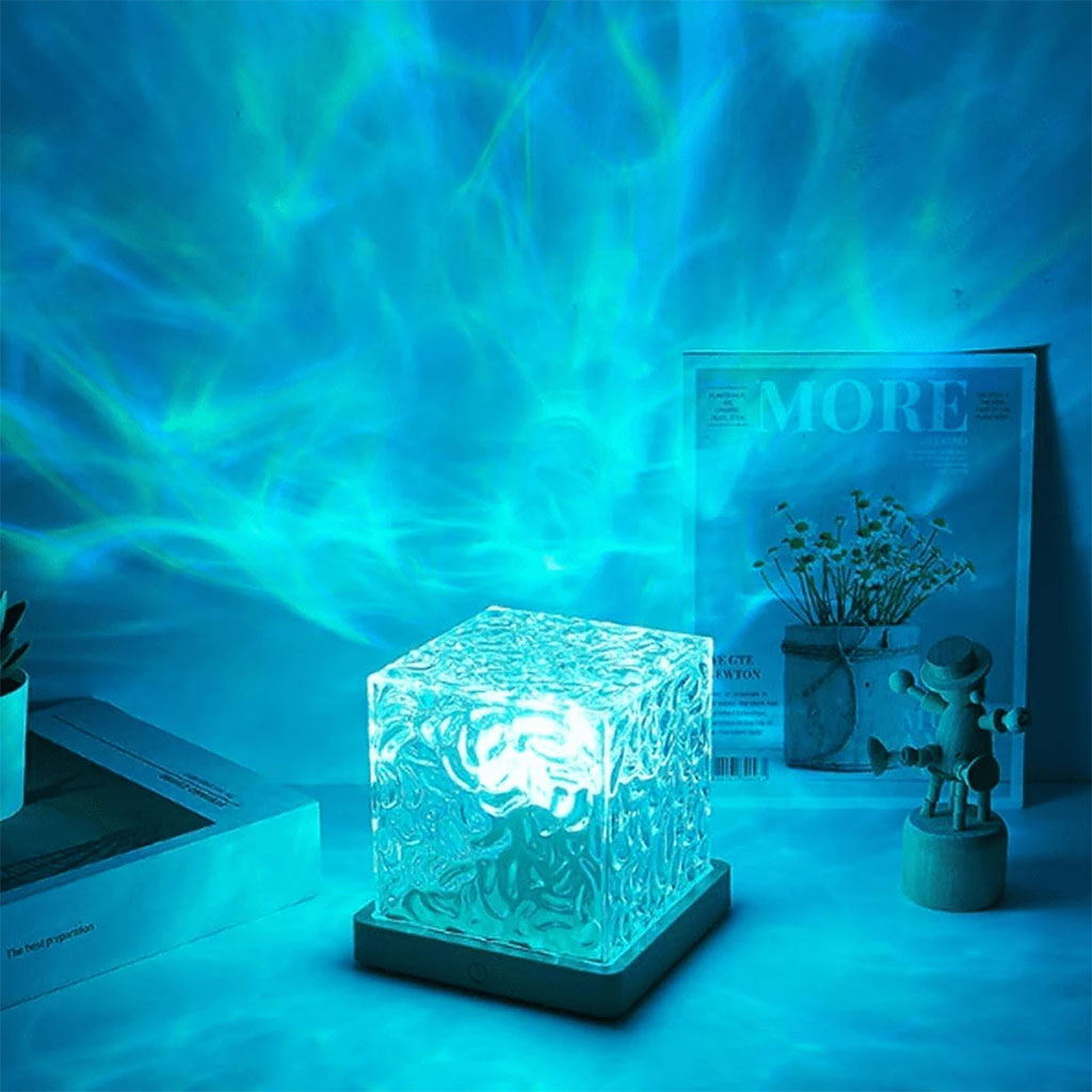 Lumière à motif d’eau dynamique USB Veilleuse Rotative تنزوت