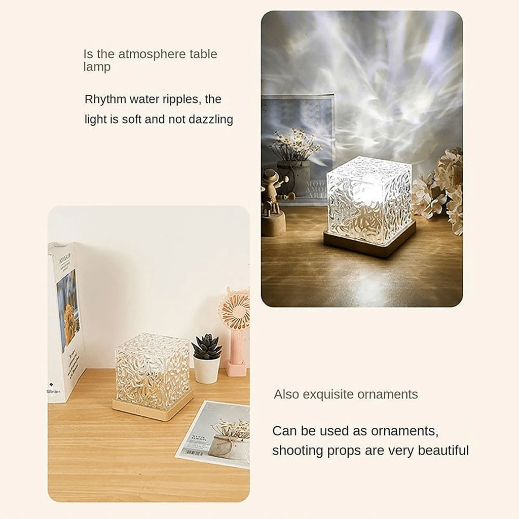 Lumière à motif d’eau dynamique USB Veilleuse Rotative تنزوت