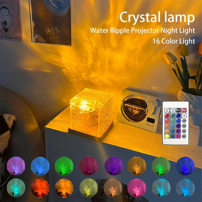 Lumière à motif d’eau dynamique USB Veilleuse Rotative تنزوت