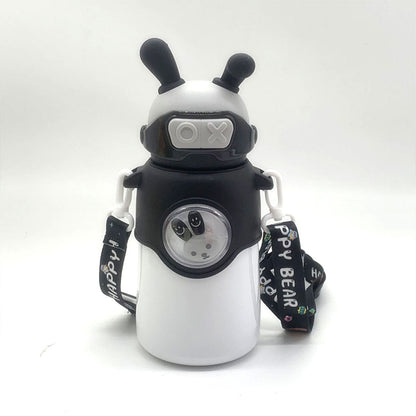 Bouteille Thermos en Acier Inoxydable 500 ml avec Paille, Motif Lapin pour Enfants تنزوت