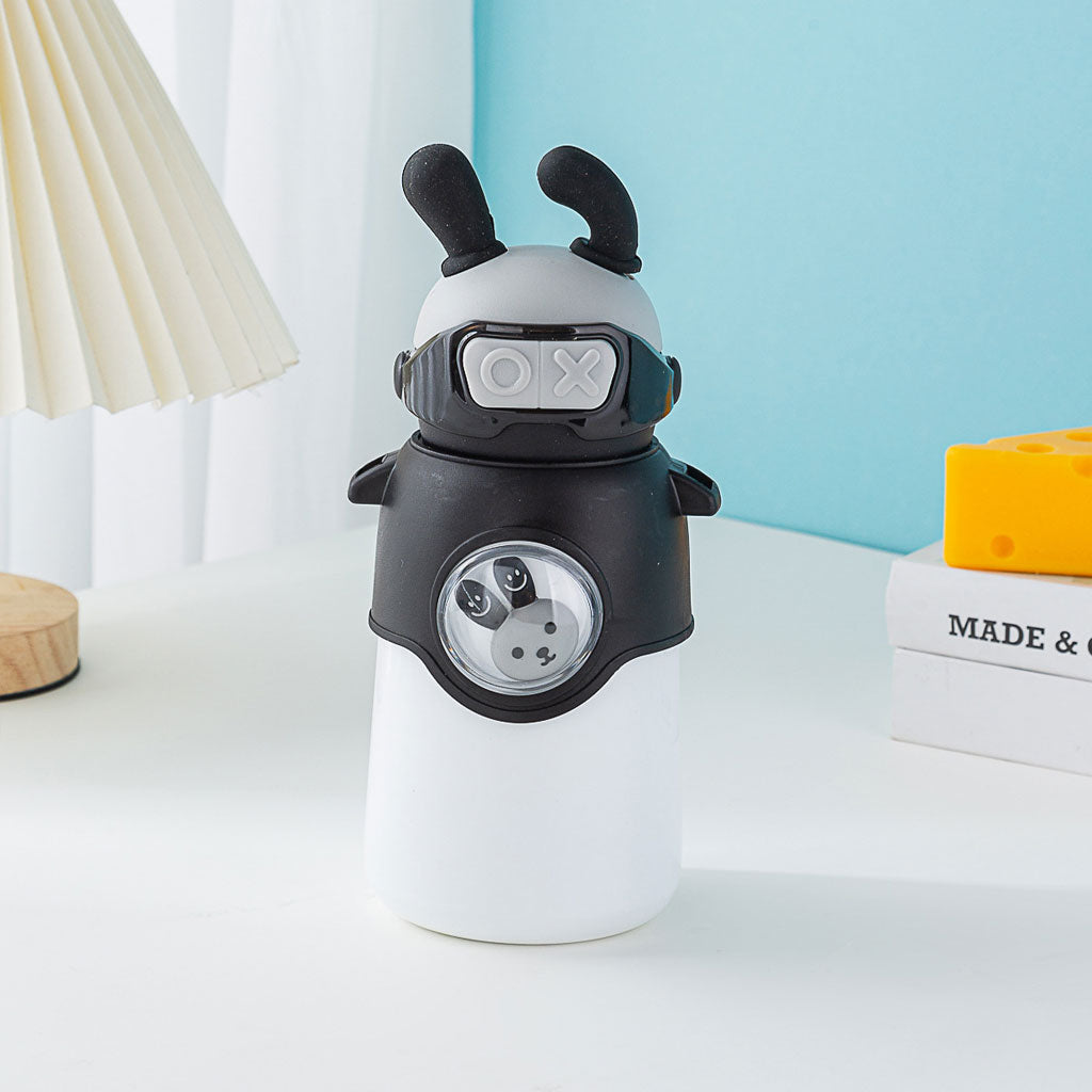 Bouteille Thermos en Acier Inoxydable 500 ml avec Paille, Motif Lapin pour Enfants تنزوت