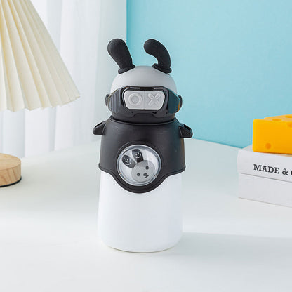 Bouteille Thermos en Acier Inoxydable 500 ml avec Paille, Motif Lapin pour Enfants تنزوت