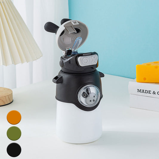 Bouteille Thermos en Acier Inoxydable 500 ml avec Paille, Motif Lapin pour Enfants تنزوت