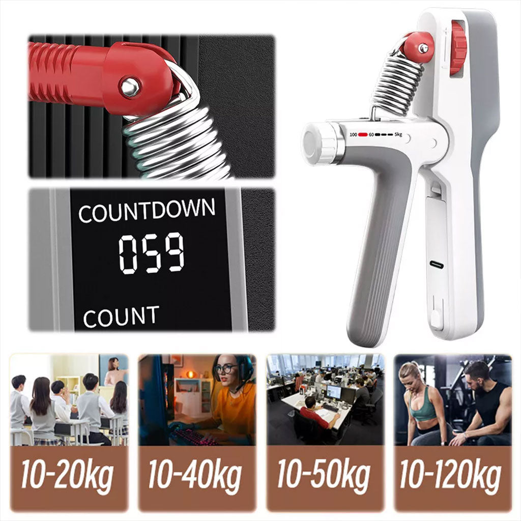 Poignée de renforcement de la poignée ergonomique avec compteur – جهاز تدريب عضلات اليد - تنزوت