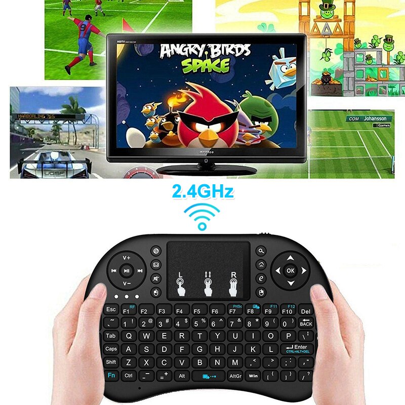 Clavier et Pad sans fil Tricolor rétroéclairé USB multimédia contrôle - تنزوت