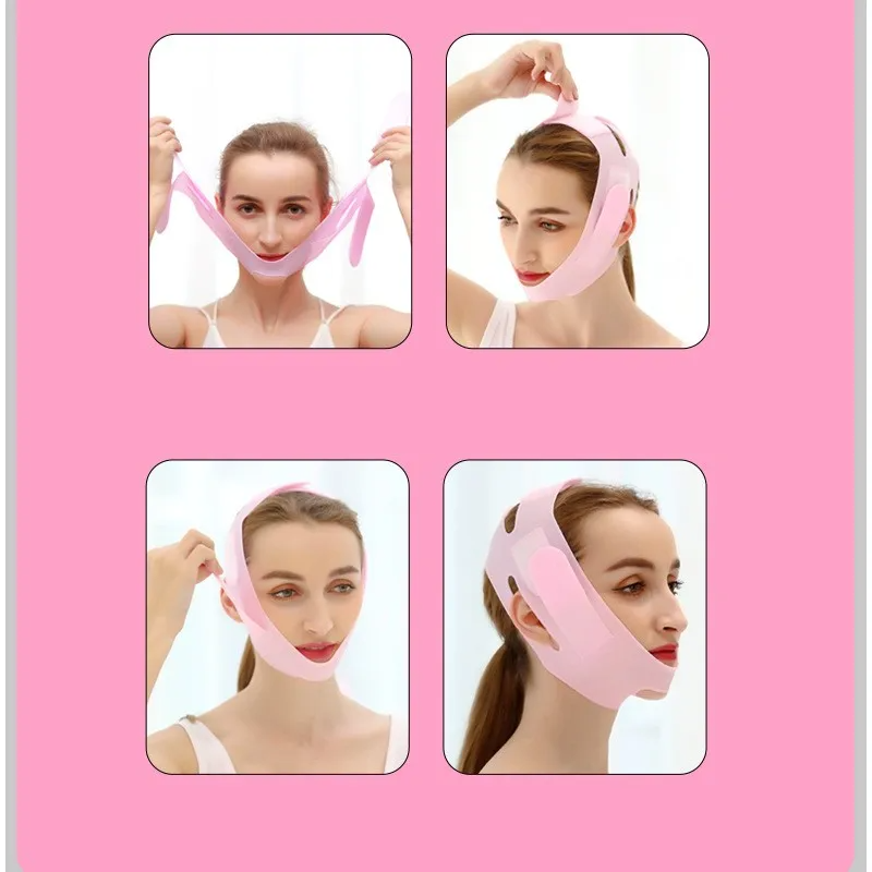 Masque facial en Silicone Nano en forme de V, Bandage pour réduire le Double menton, joue, cou, amincissant, Anti-rides تنزوت