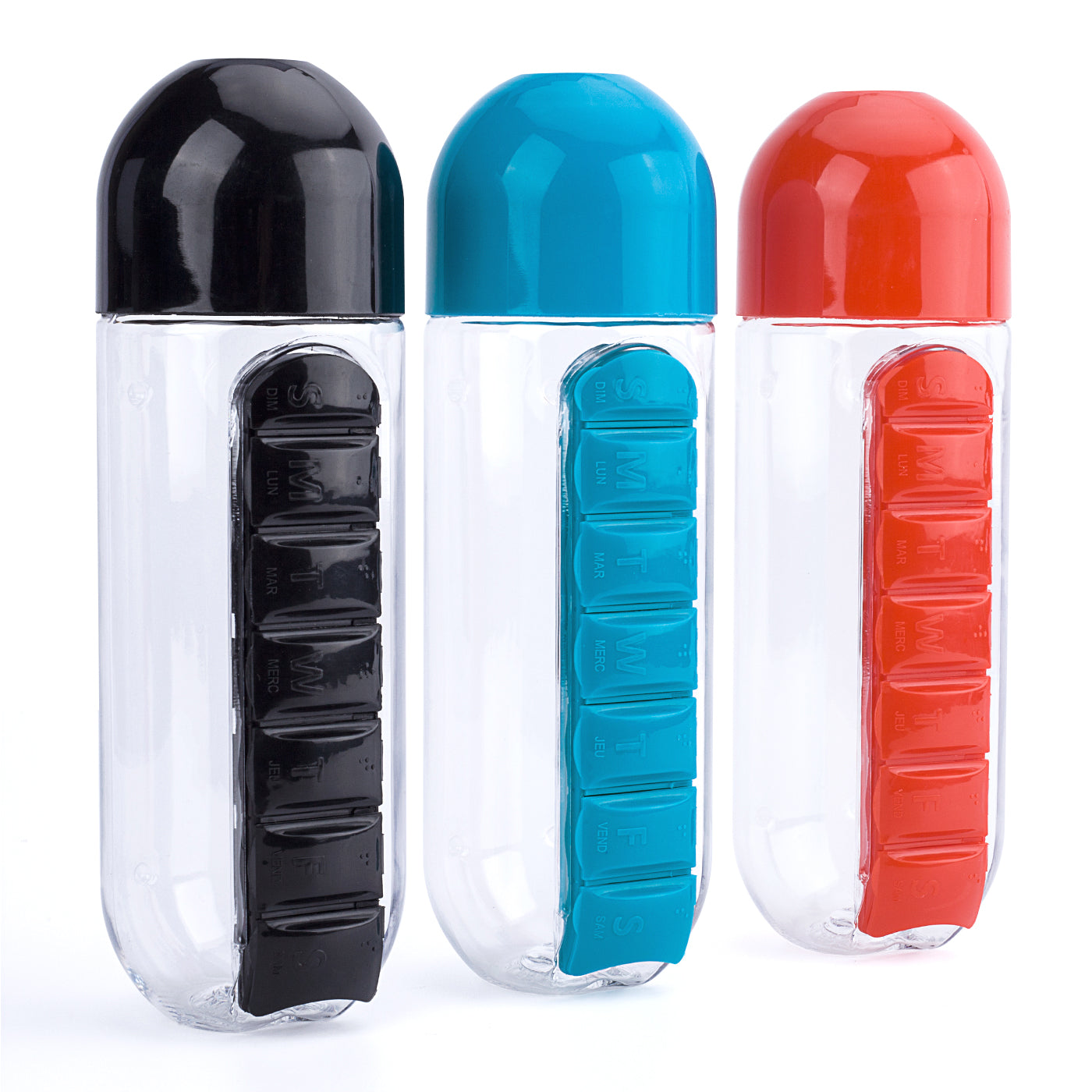 Organisateur de médicaments et bouteille d'eau portable 600ML تنزوت