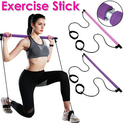 Barre de pilates portable avec bande de résistance réglable تنزوت