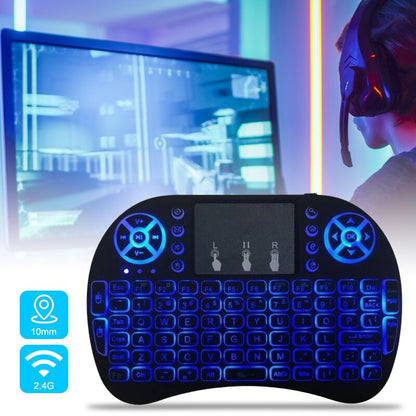 Clavier et Pad sans fil Tricolor rétroéclairé USB multimédia contrôle - تنزوت
