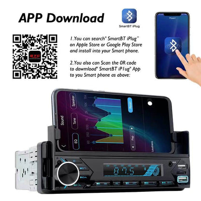 Poste radio BT In-dash 1 Din Fm Aux-in Récepteur SD USB avec support de téléphone - تنزوت