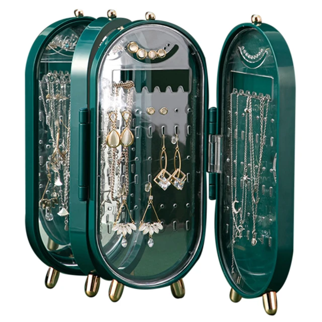 Présentoir Boîte de rangement de bijoux pliable, organisateur de boucles d’oreilles, تنزوت