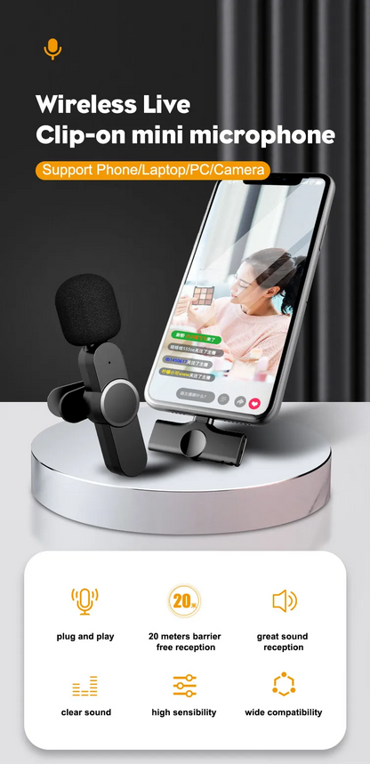 K11 Microphone-cravate sans fil Recording Audio Video Androïd / iPhone - تنزوت