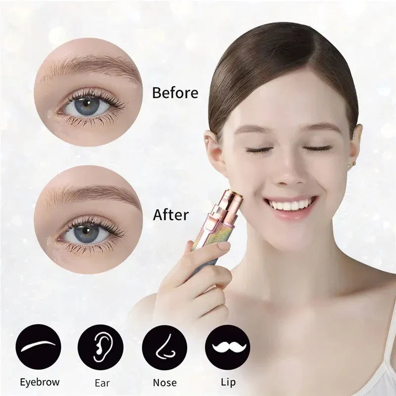Rasoir électrique 2 en 1 pour femmes Rechargeable épilateur Facial sans douleur تنزوت