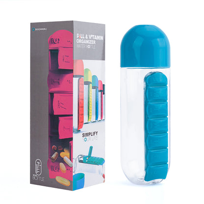 Organisateur de médicaments et bouteille d'eau portable 600ML تنزوت