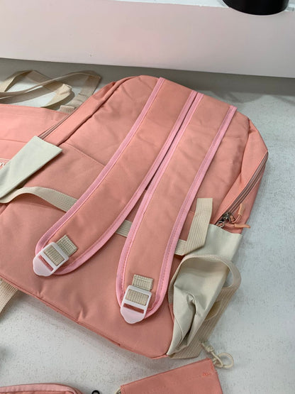 Ensemble de sacs d’école Kawai pour adolescents 5Pcs YISIYUAN Rose – محفظة 5 قطع كاواي وردي تنزوت