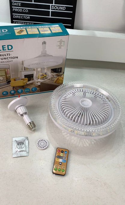 Lampe et Ventilateur de plafond silencieux avec télécommande 30W 220V تنزوت