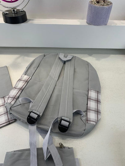 Ensemble de sacs d’école Kawai pour adolescents 4Pcs CLBD V4 Gris – محفظة 4 قطع كاواي رمادي تنزوت
