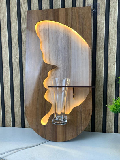 Panneau Mural Décoratif avec Éclairage LED Design Moderne en Bois V1 - تنزوت