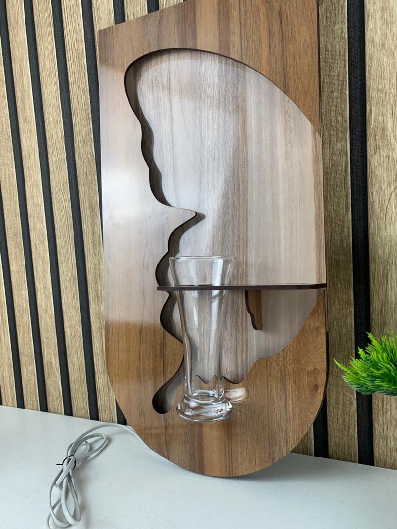Panneau Mural Décoratif avec Éclairage LED Design Moderne en Bois V1 - تنزوت
