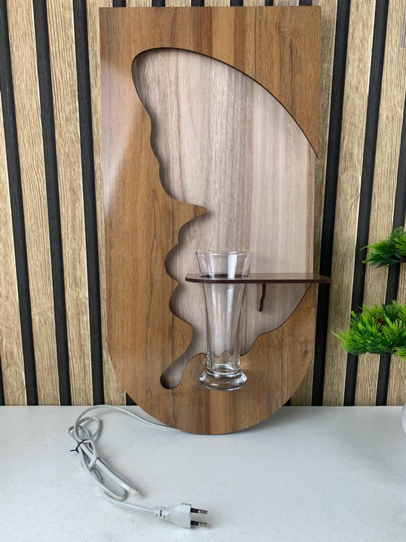 Panneau Mural Décoratif avec Éclairage LED Design Moderne en Bois V1 - تنزوت