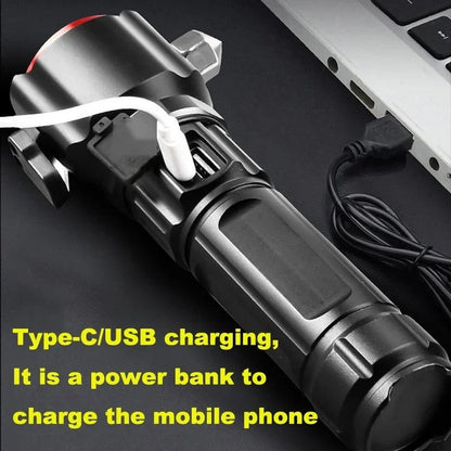Lampe Torche Multifonctionnel LED Puissante Rechargeable par USB Avec PowerBank – طورش عالي السطوع تنزوت