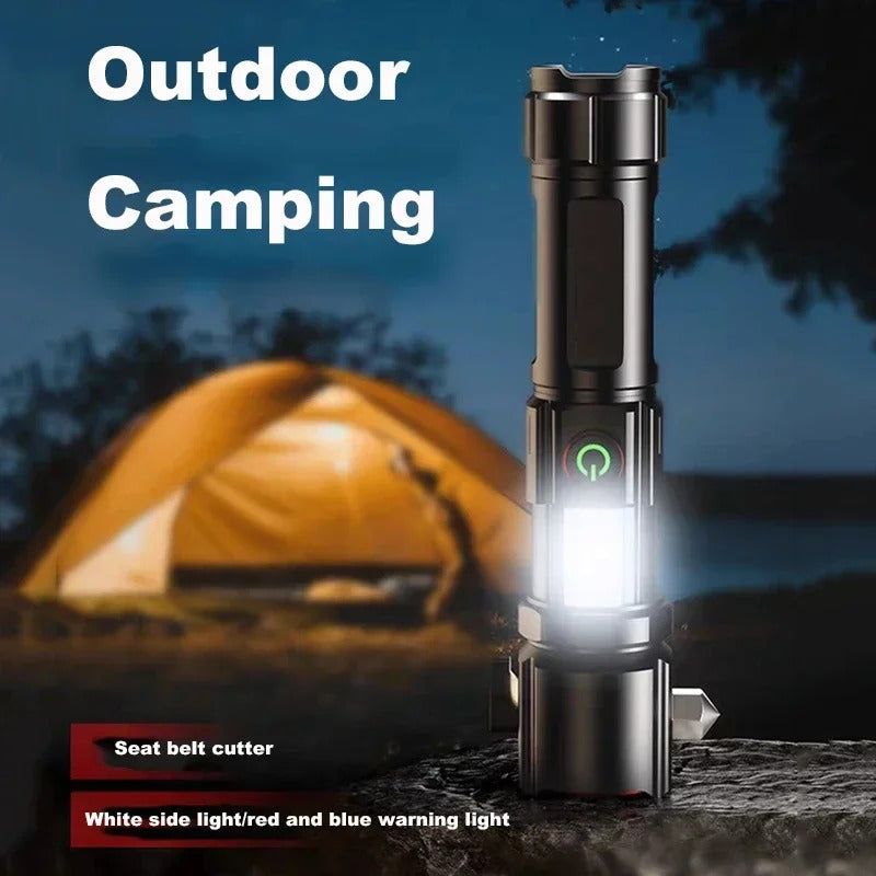 Lampe Torche Multifonctionnel LED Puissante Rechargeable par USB Avec PowerBank – طورش عالي السطوع تنزوت