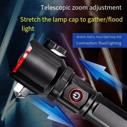 Lampe Torche Multifonctionnel LED Puissante Rechargeable par USB Avec PowerBank – طورش عالي السطوع تنزوت