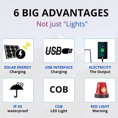 Triangle D'alerte Torche LED 10W Multifonctionnelle Chargé Avec L'énergie Solaire HB-6609 - تنزوت