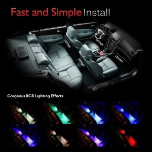 Kit de bandes lumineuses LED pour intérieur de voiture Rgb - تنزوت