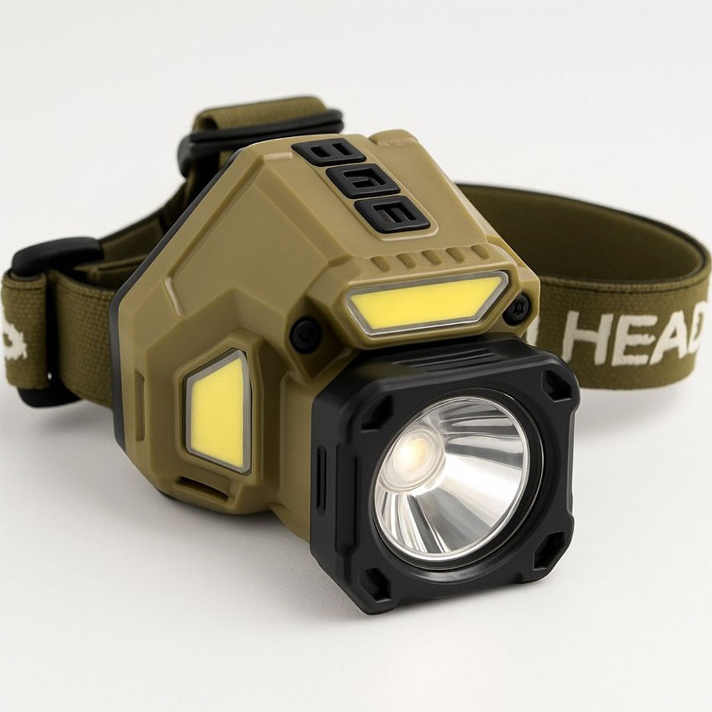 Lampe frontale rechargeable avec capteur de mouvement – مصباح مع مستشعر حركة تنزوت