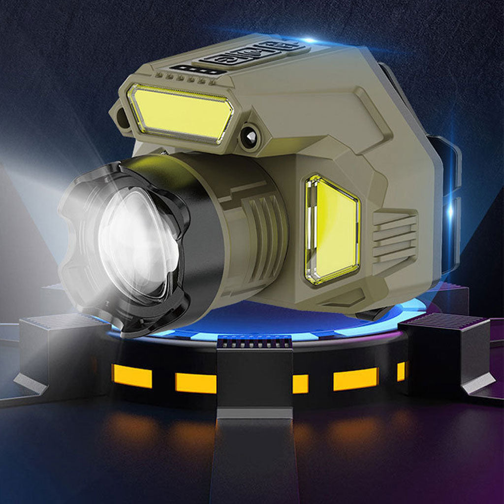 Lampe frontale rechargeable avec capteur de mouvement – مصباح مع مستشعر حركة تنزوت