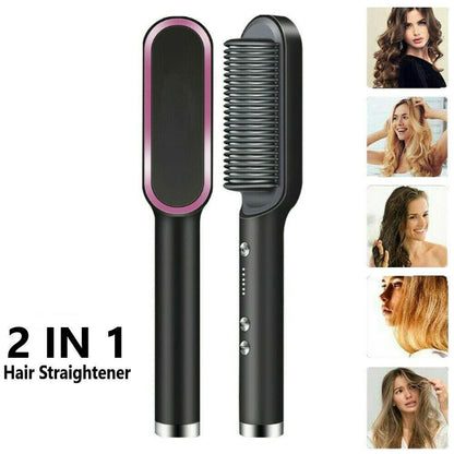 Brosse à cheveux chauffante en céramique 6 niveaux de chaleur 360° – Lisseur HQT-909B تنزوت