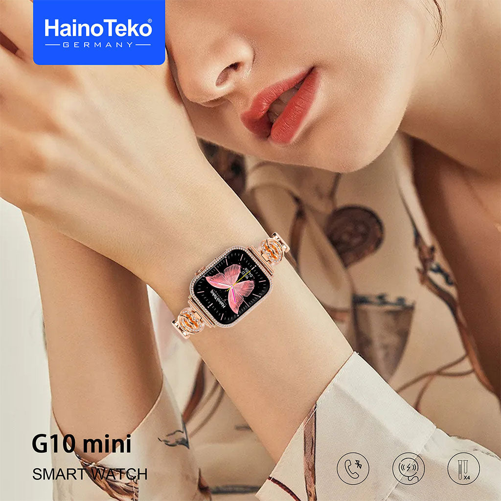 Haino Teko Germany G10 Mini Amoled Display 4 paires de bracelets – ساعة ذكية للنساء تنزوت