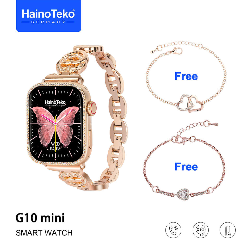 Haino Teko Germany G10 Mini Amoled Display 4 paires de bracelets – ساعة ذكية للنساء تنزوت