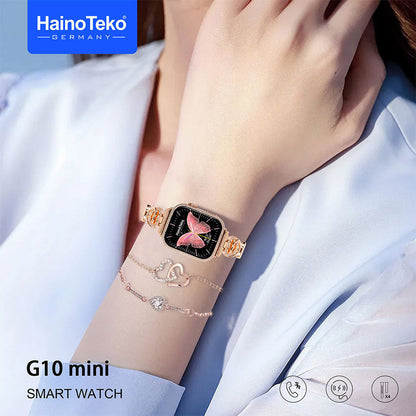 Haino Teko Germany G10 Mini Amoled Display 4 paires de bracelets – ساعة ذكية للنساء تنزوت