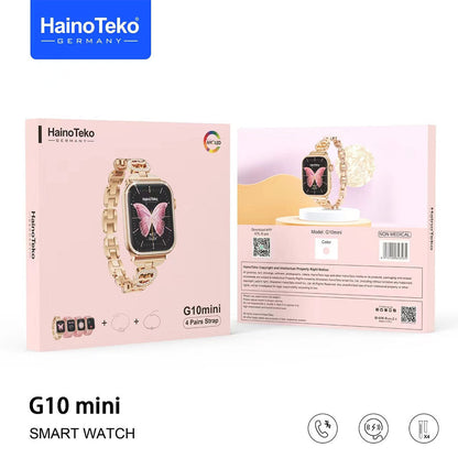 Haino Teko Germany G10 Mini Amoled Display 4 paires de bracelets – ساعة ذكية للنساء تنزوت