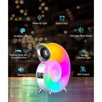 Lampe de Table avec Haut-parleur Bluetooth RGB – مكبر صوت ومنبه على شكل محارة تنزوت