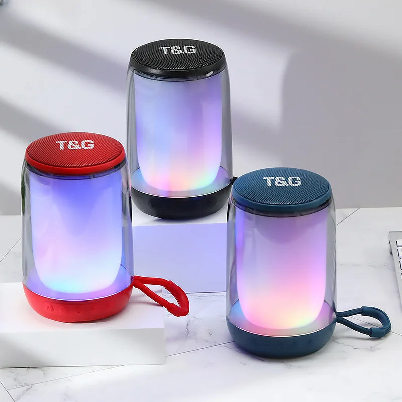 T&G Haut-parleur Bluetooth 5.3 à pulsation d'ambiance LED RGB - تنزوت