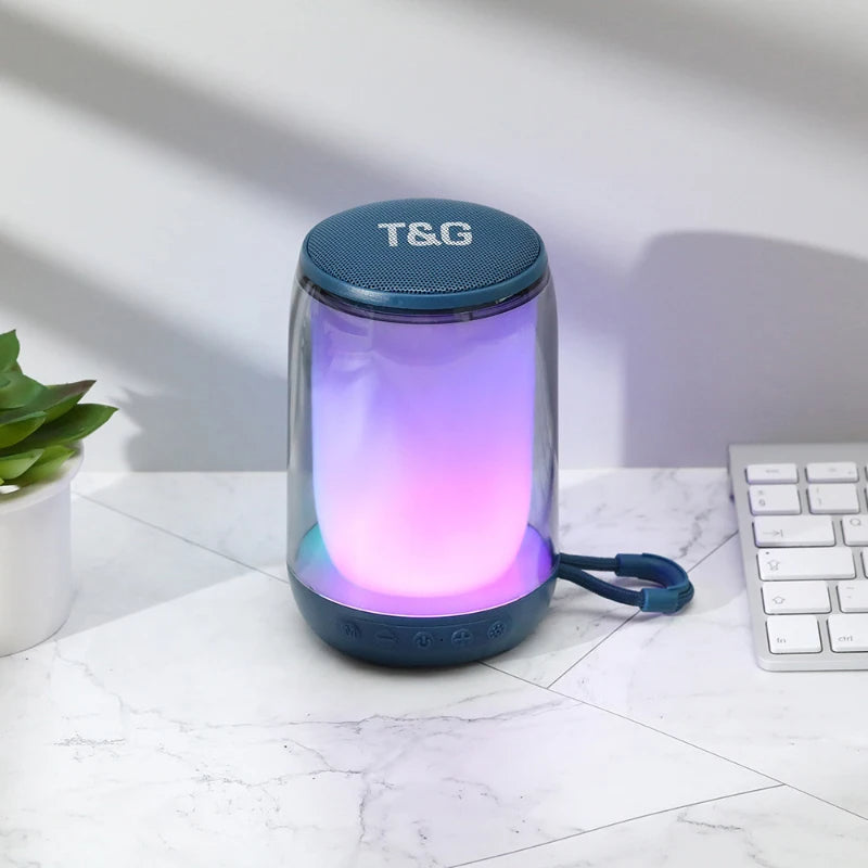 T&G Haut-parleur Bluetooth 5.3 à pulsation d'ambiance LED RGB - تنزوت