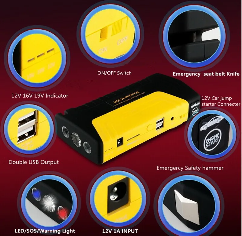 Kit d'urgence multifonctionnel 8 en 1 pour Voiture 12V - حقيبة الطوارئ المتكاملة متعددة الإستعمالات متوافقة مع كل السيارات - تنزوت