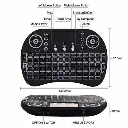 Clavier et Pad sans fil Tricolor rétroéclairé USB multimédia contrôle - تنزوت