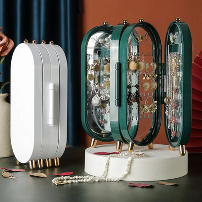Présentoir Boîte de rangement de bijoux pliable, organisateur de boucles d’oreilles, تنزوت