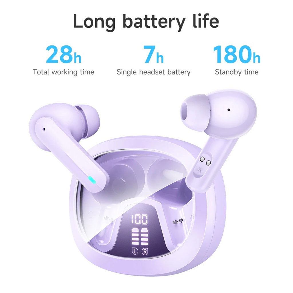 Écouteurs sans fil Bluetooth 5.3 HOCO EQ6 Purple – سماعات لاسلكية أصلية تنزوت