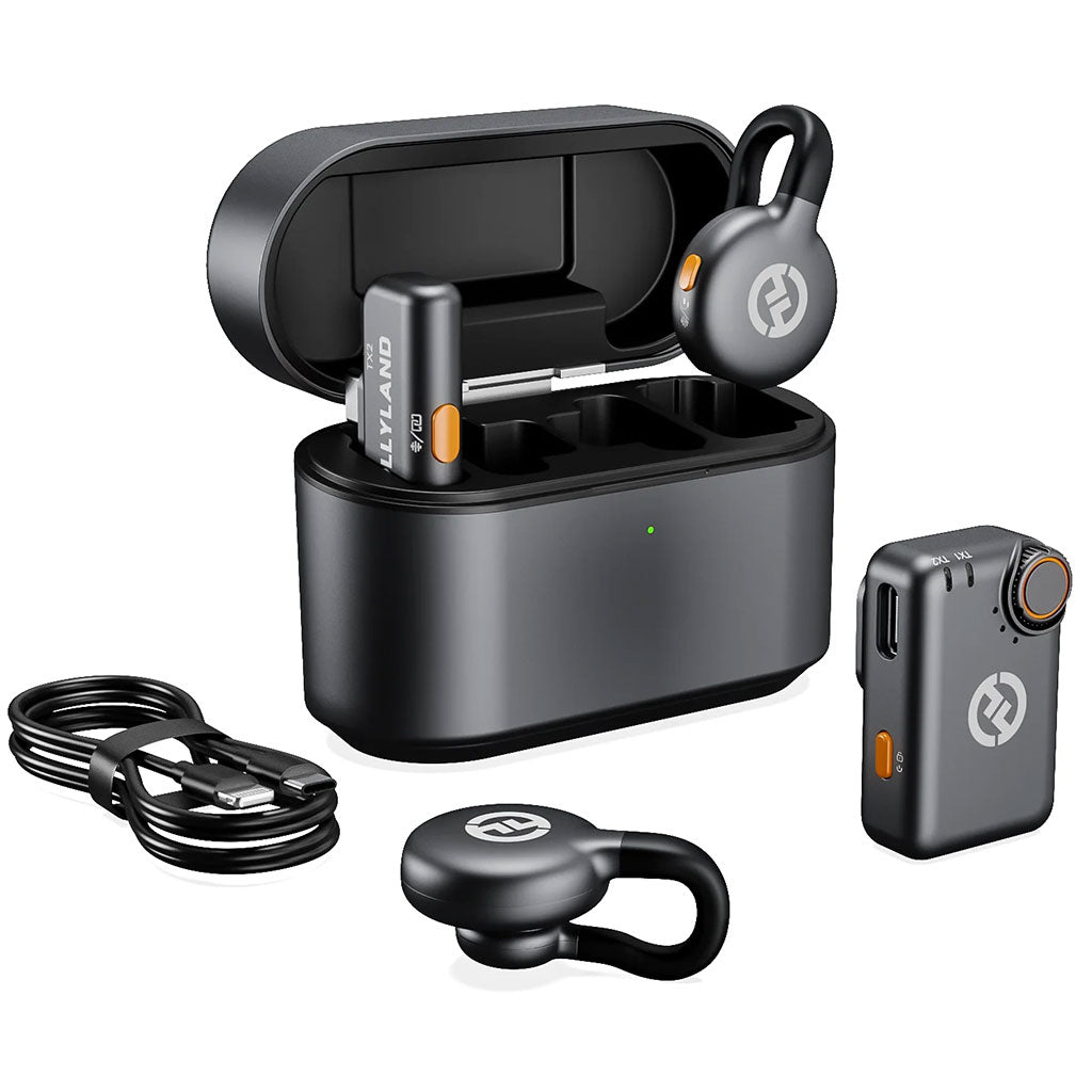 Microphone cravate sans fil Hollyland Lark M2S Combo (récepteur caméra + récepteur USB-C + câble Lightning) تنزوت